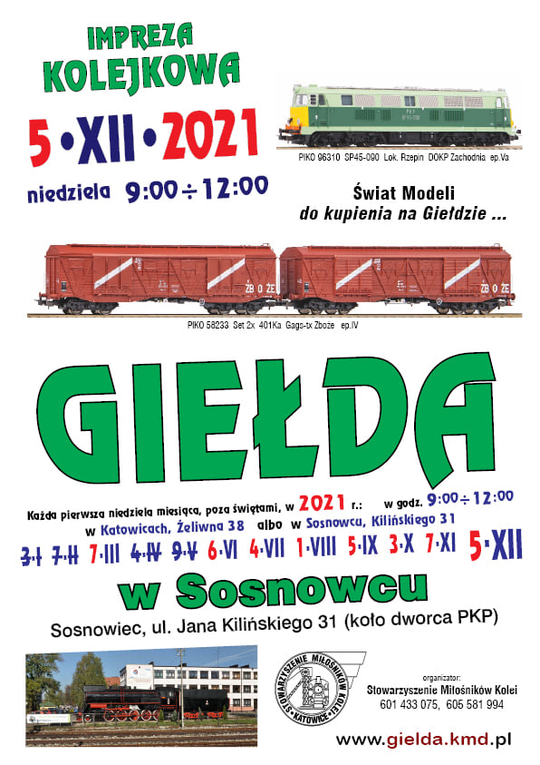 Giełda kolejowa Sosnowiec, grudzień 2021